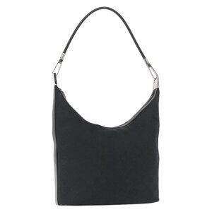 GUCCI GG Canvas Shoulder Bag Black Silver 001 3814 Auth 155222